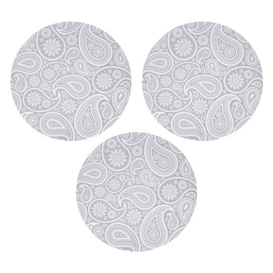 10" Silver Paisley Cake Boards by Makery®